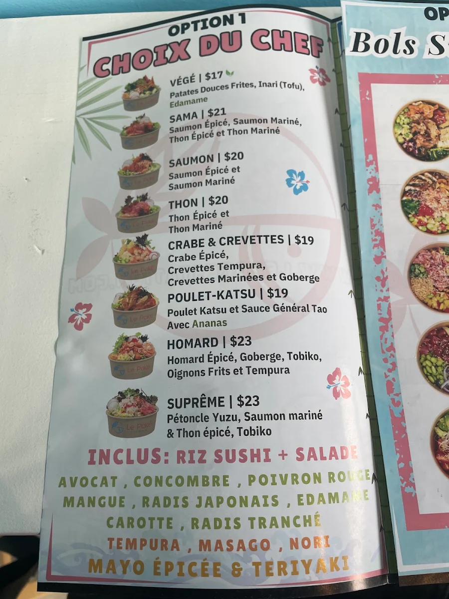 Menu, Le Poké Station Côte-des-Neiges (CDN)