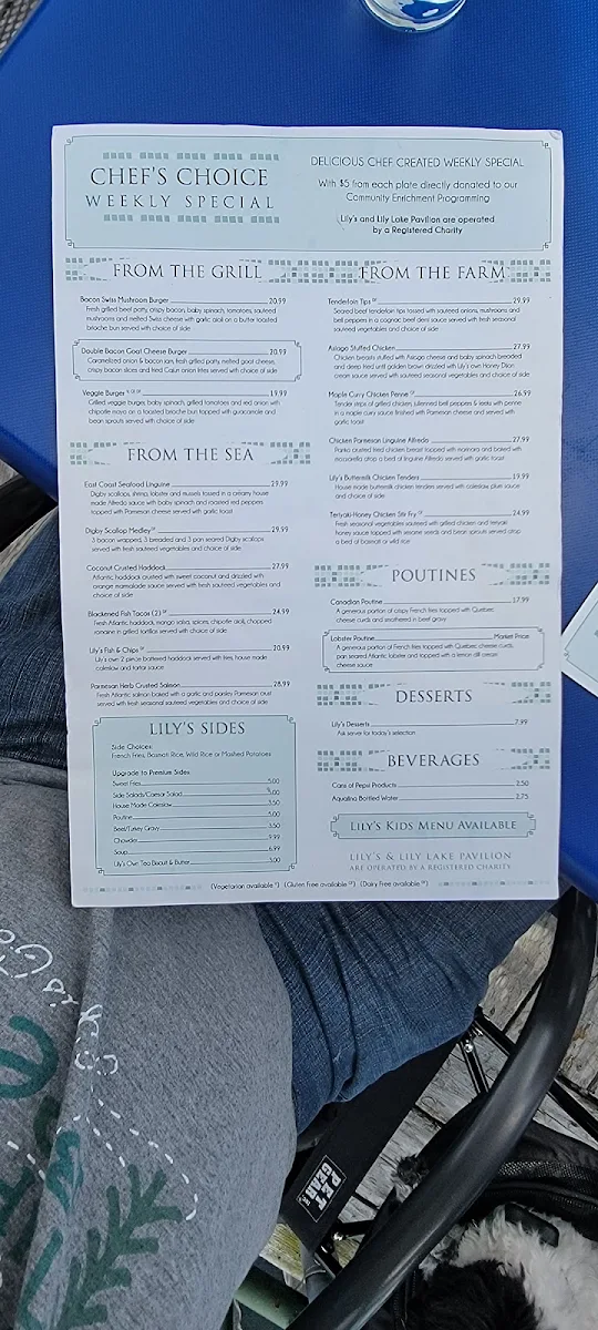 Menu, Lily's