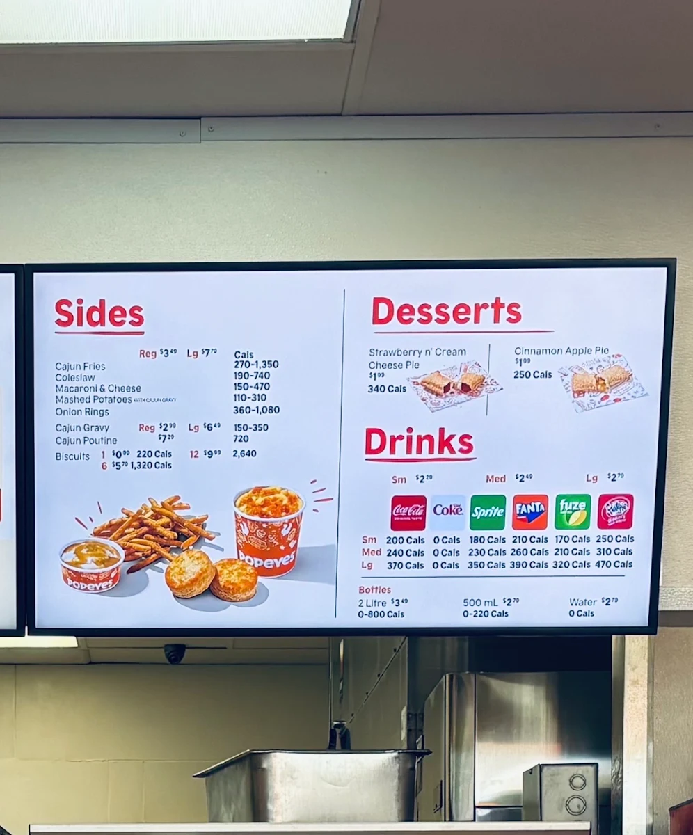 Menu, Popeyes Louisiana Kitchen
