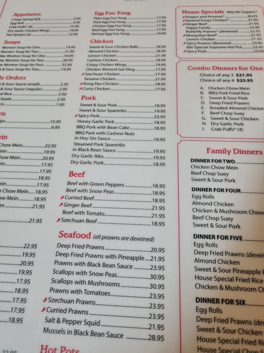 Menu, Kiki Gardens Restaurant