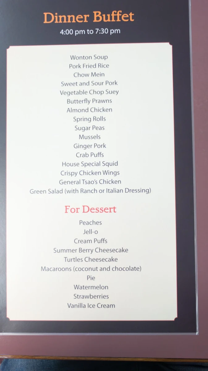 Menu, Kiki Gardens Restaurant