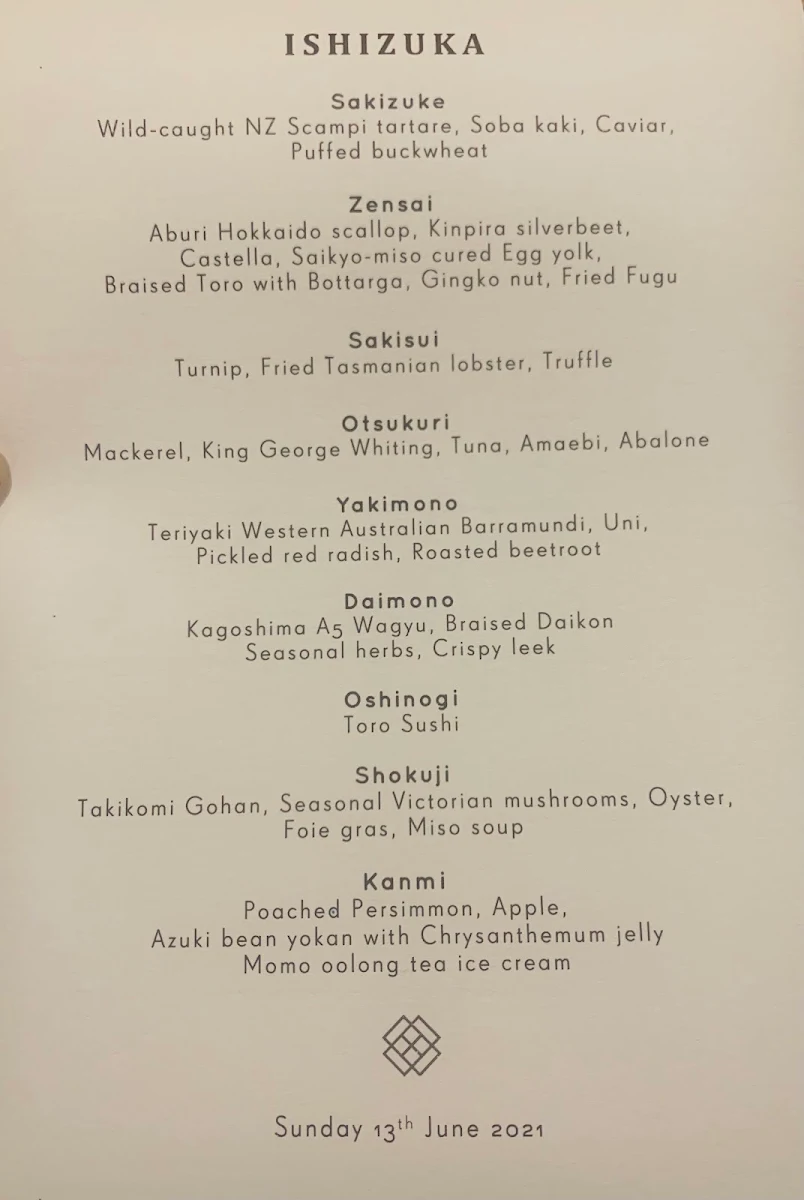 Menu, Ishizuka