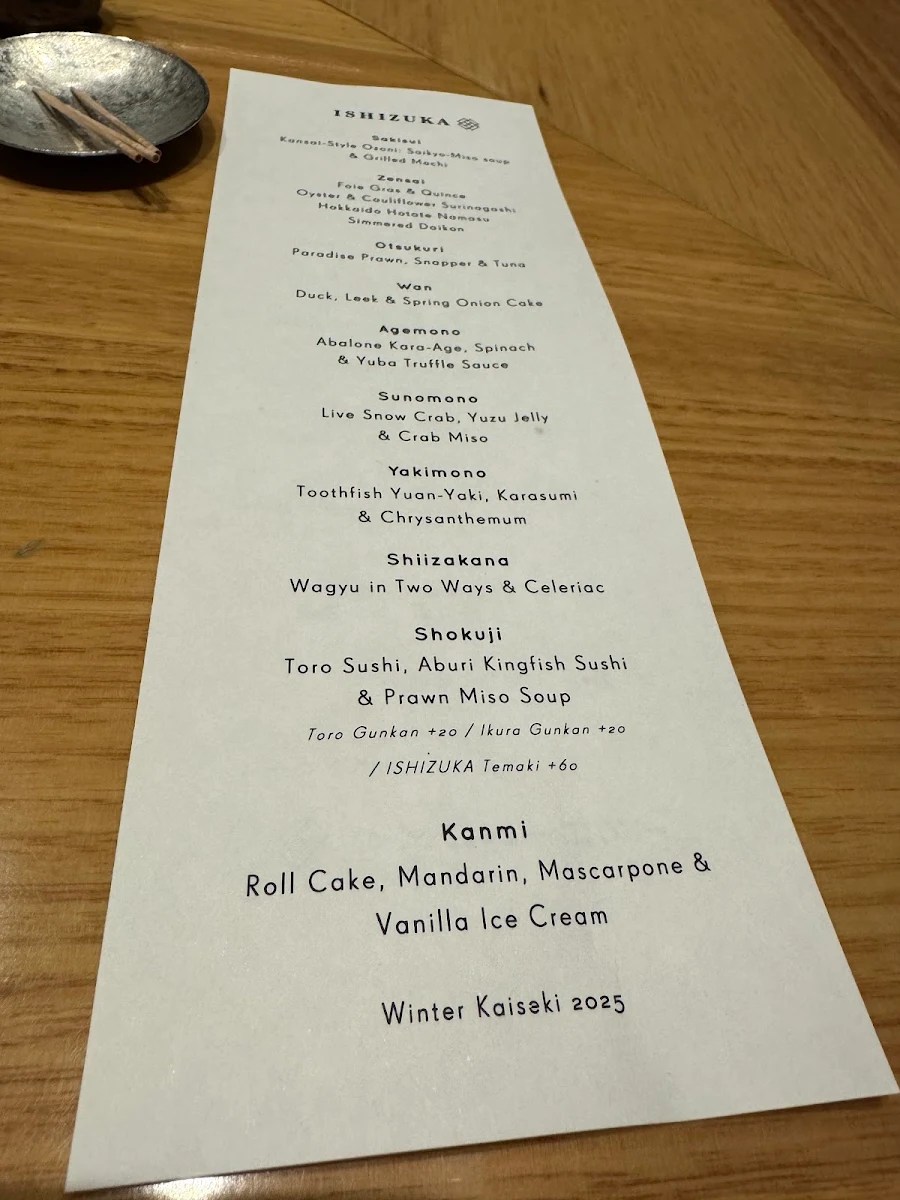 Menu, Ishizuka