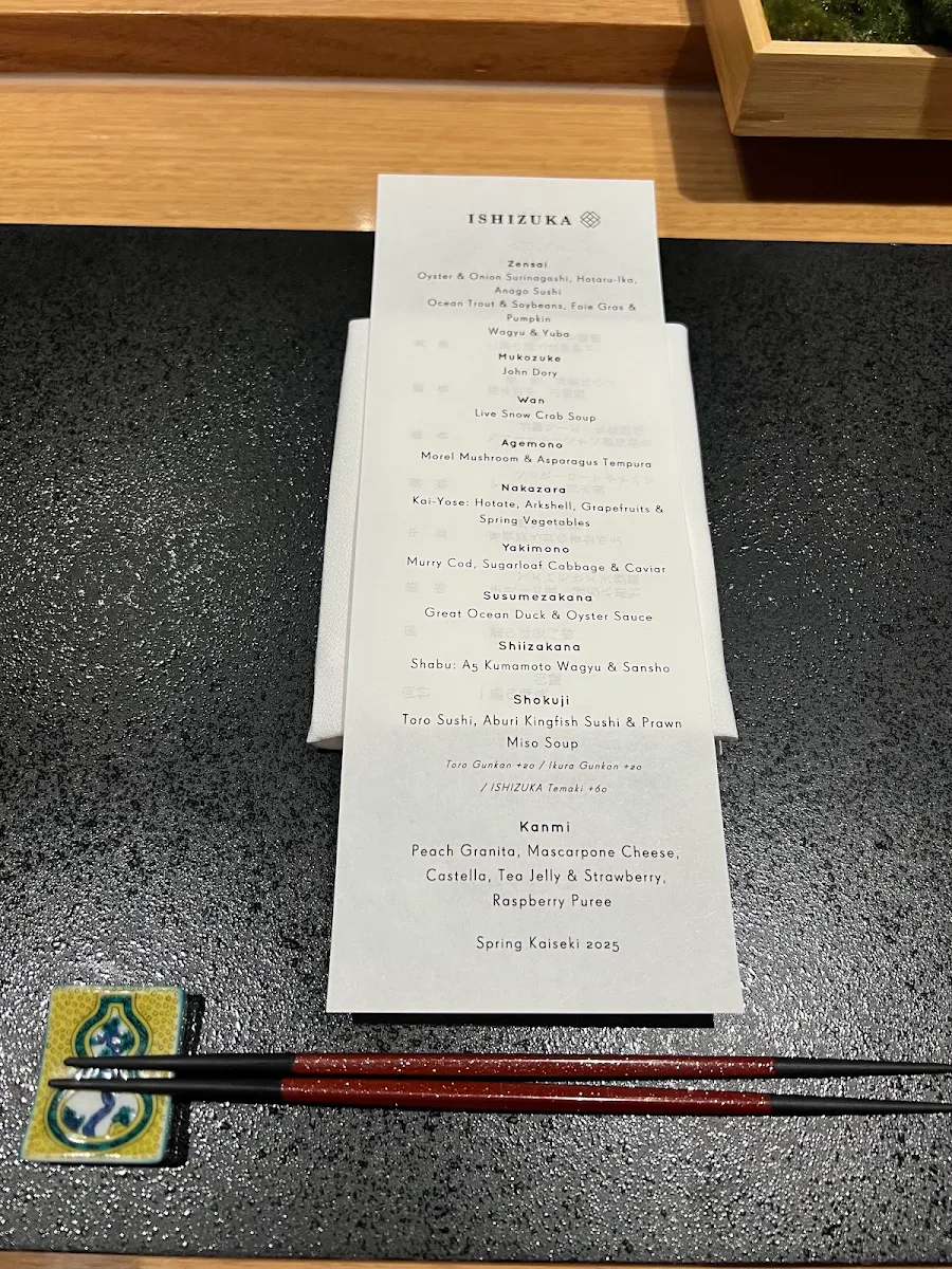 Menu, Ishizuka