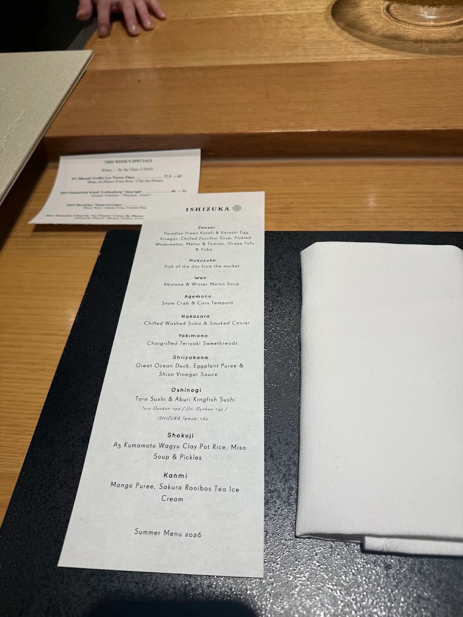 Menu, Ishizuka