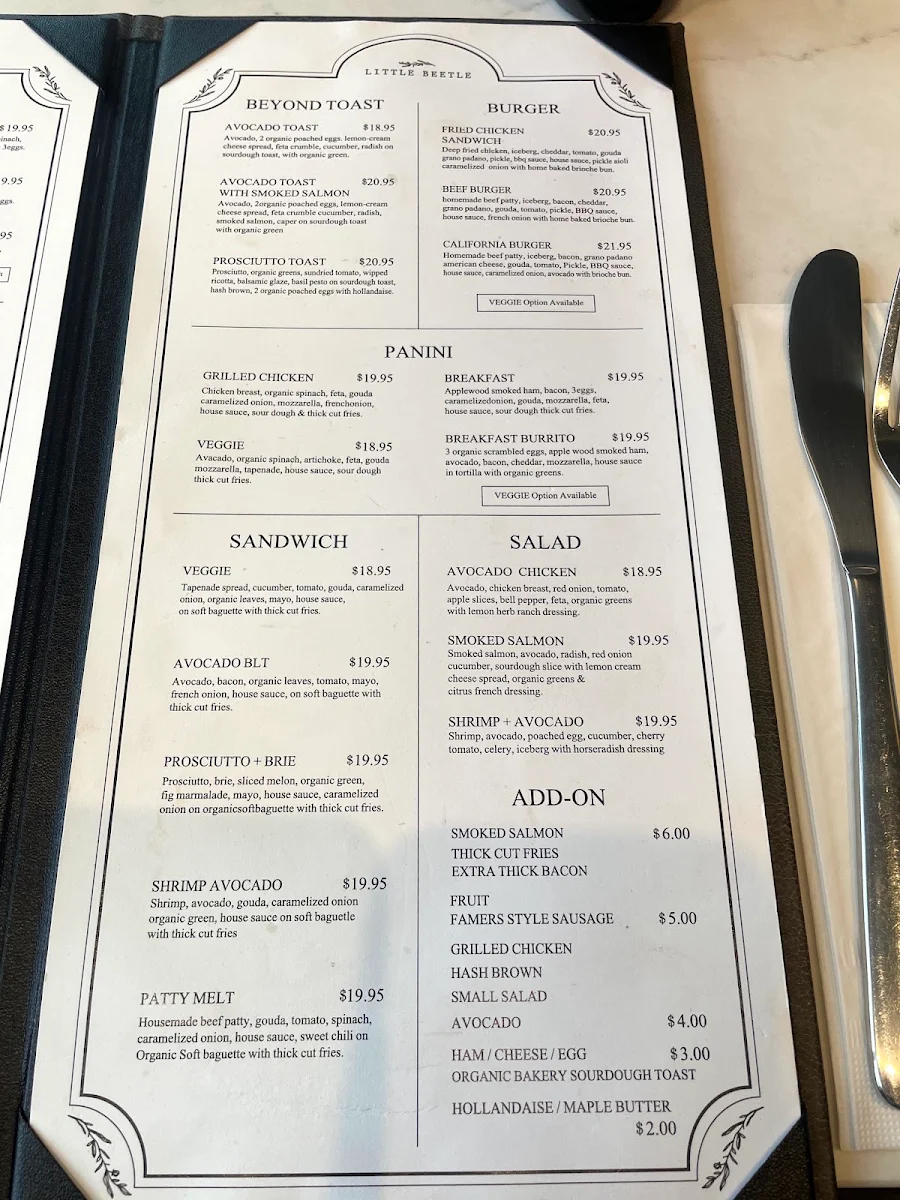 Menu, Little Beetle