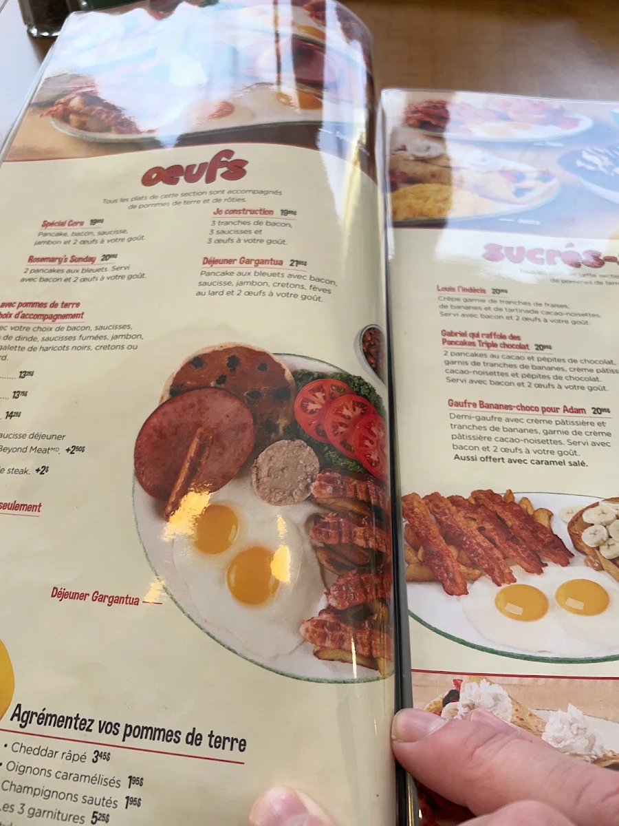 Menu, Cora