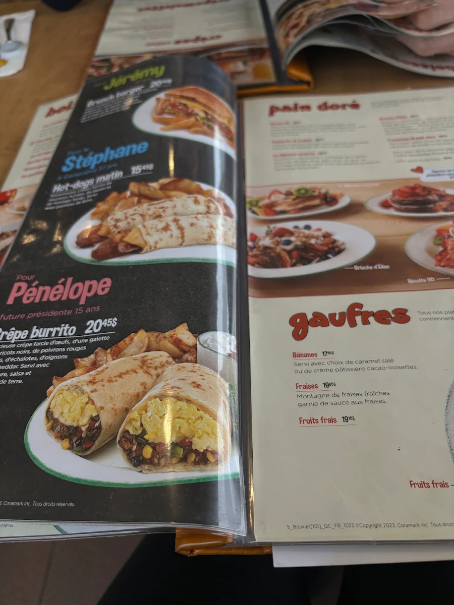 Menu, Cora