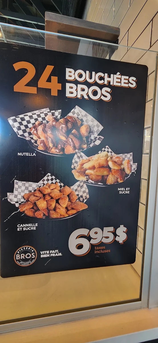 Menu, Pizzeria Bros (Beloeil)