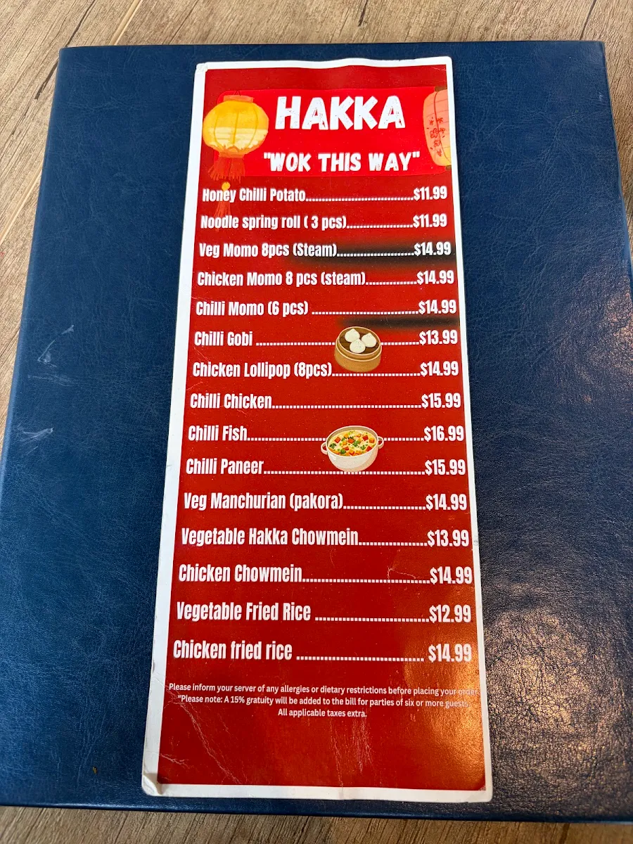 Menu, RAAHI MODERN INDIAN KITCHEN & BAR