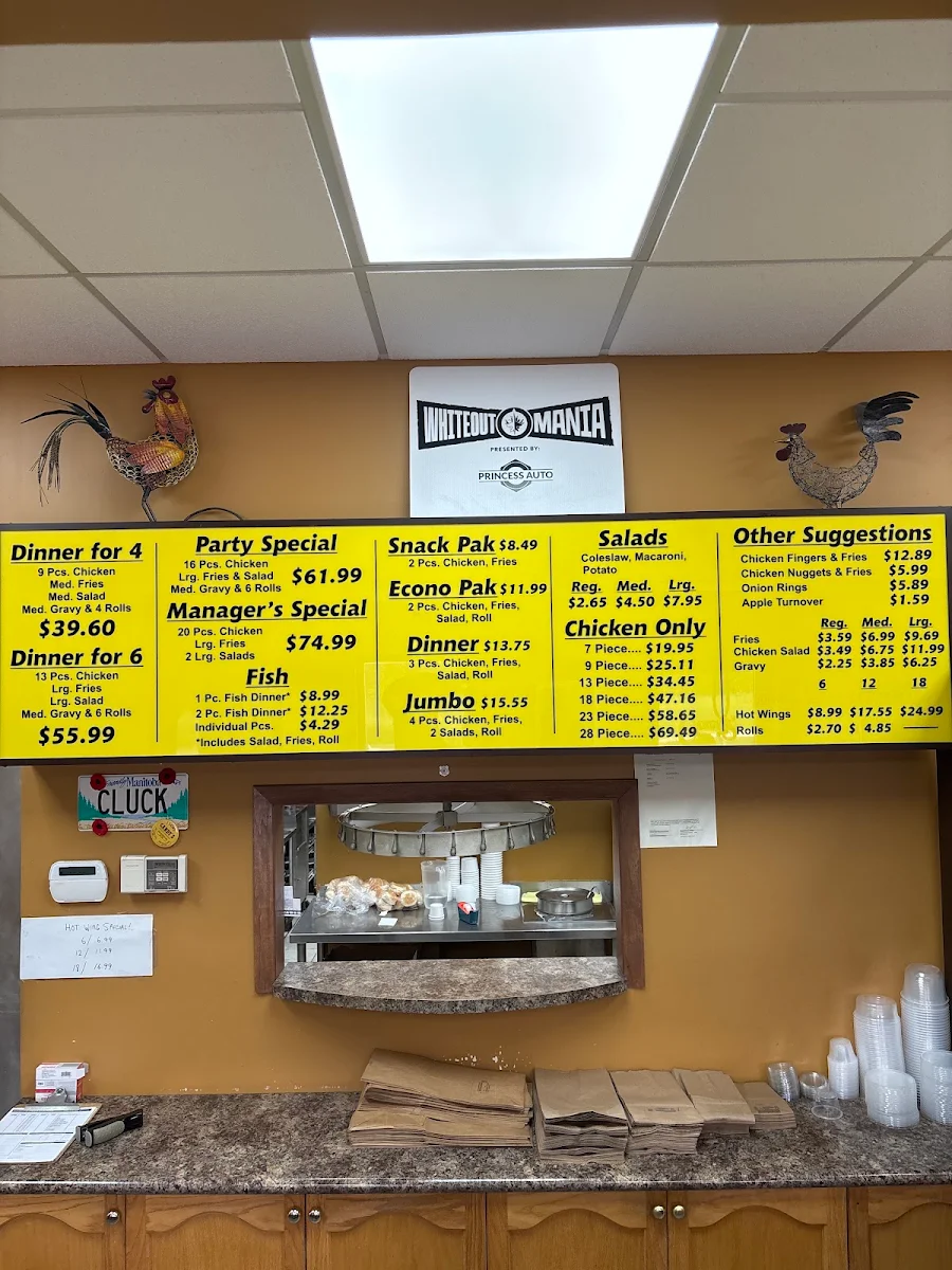 Menu, Candy's Fried Chicken