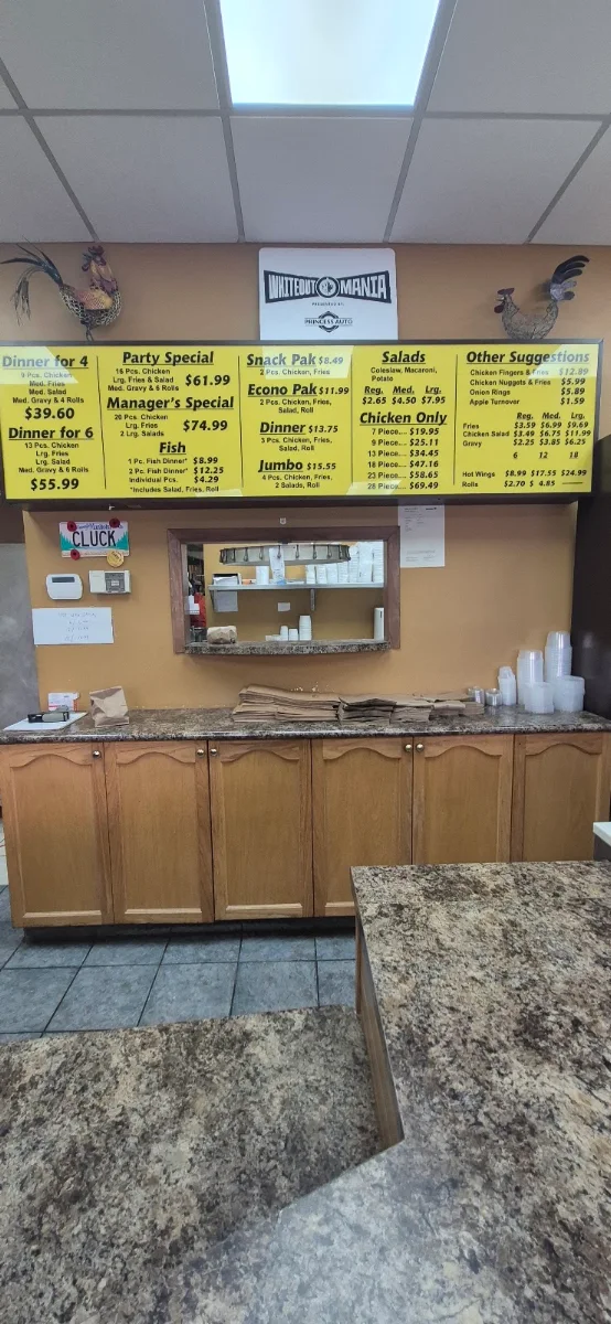 Menu, Candy's Fried Chicken