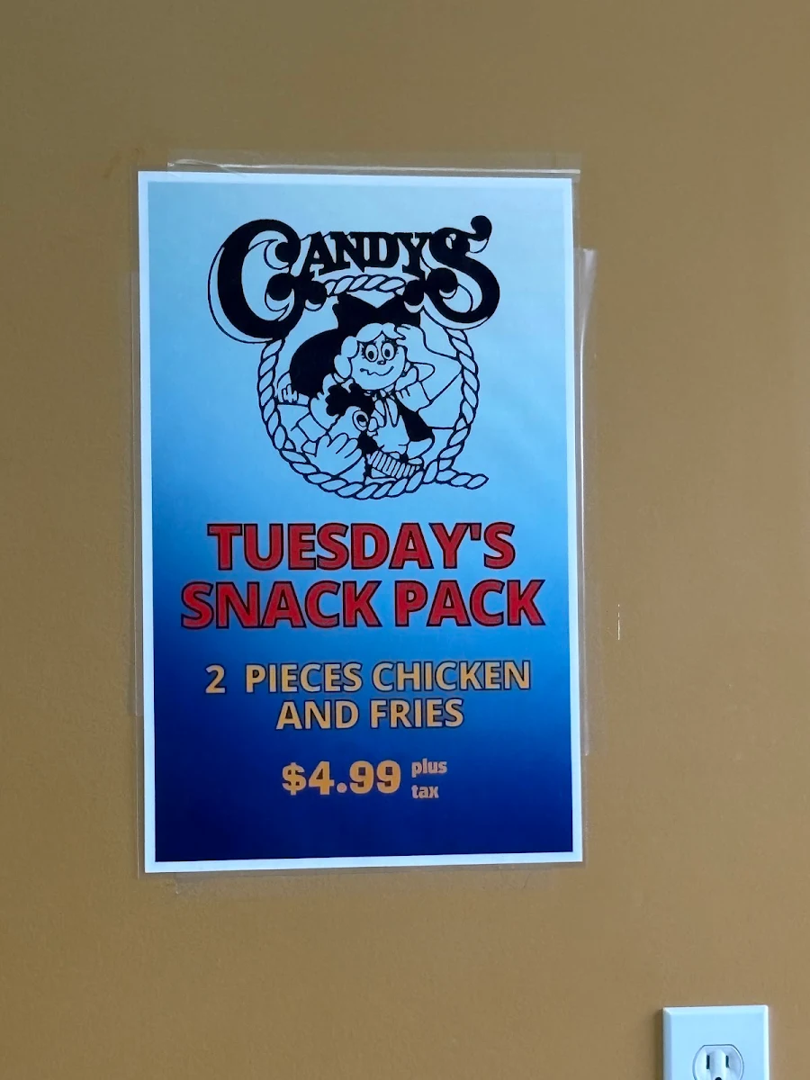 Menu, Candy's Fried Chicken