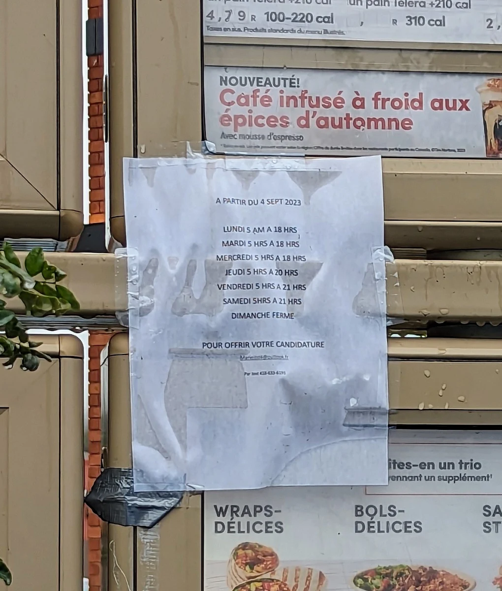 Menu, Tim Hortons