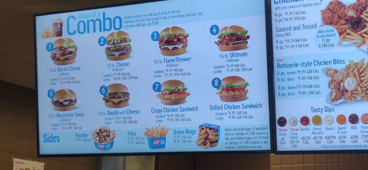 Menu, Dairy Queen Grill & Chill