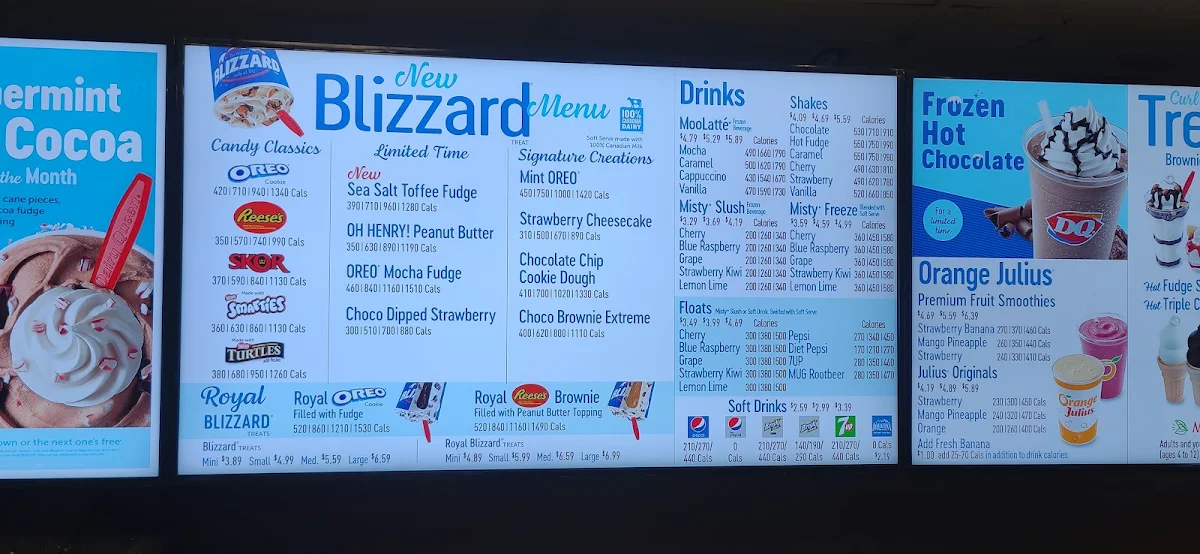 Menu, Dairy Queen Grill & Chill