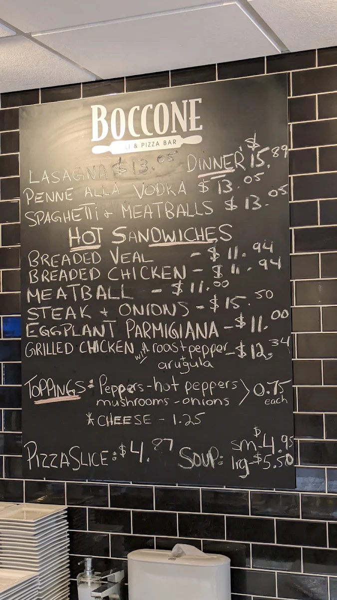Menu, Boccone Deli & Pizza