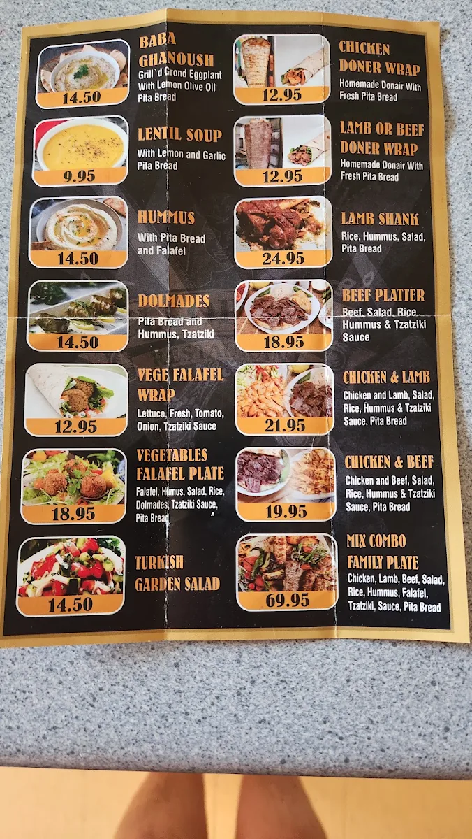 Menu, CLEOPATRA RESTAURANT