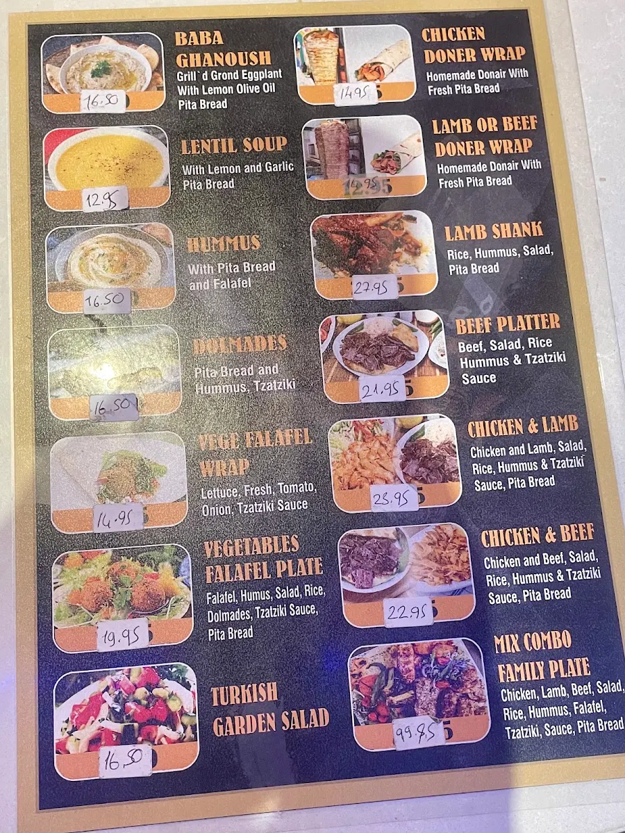 Menu, CLEOPATRA RESTAURANT