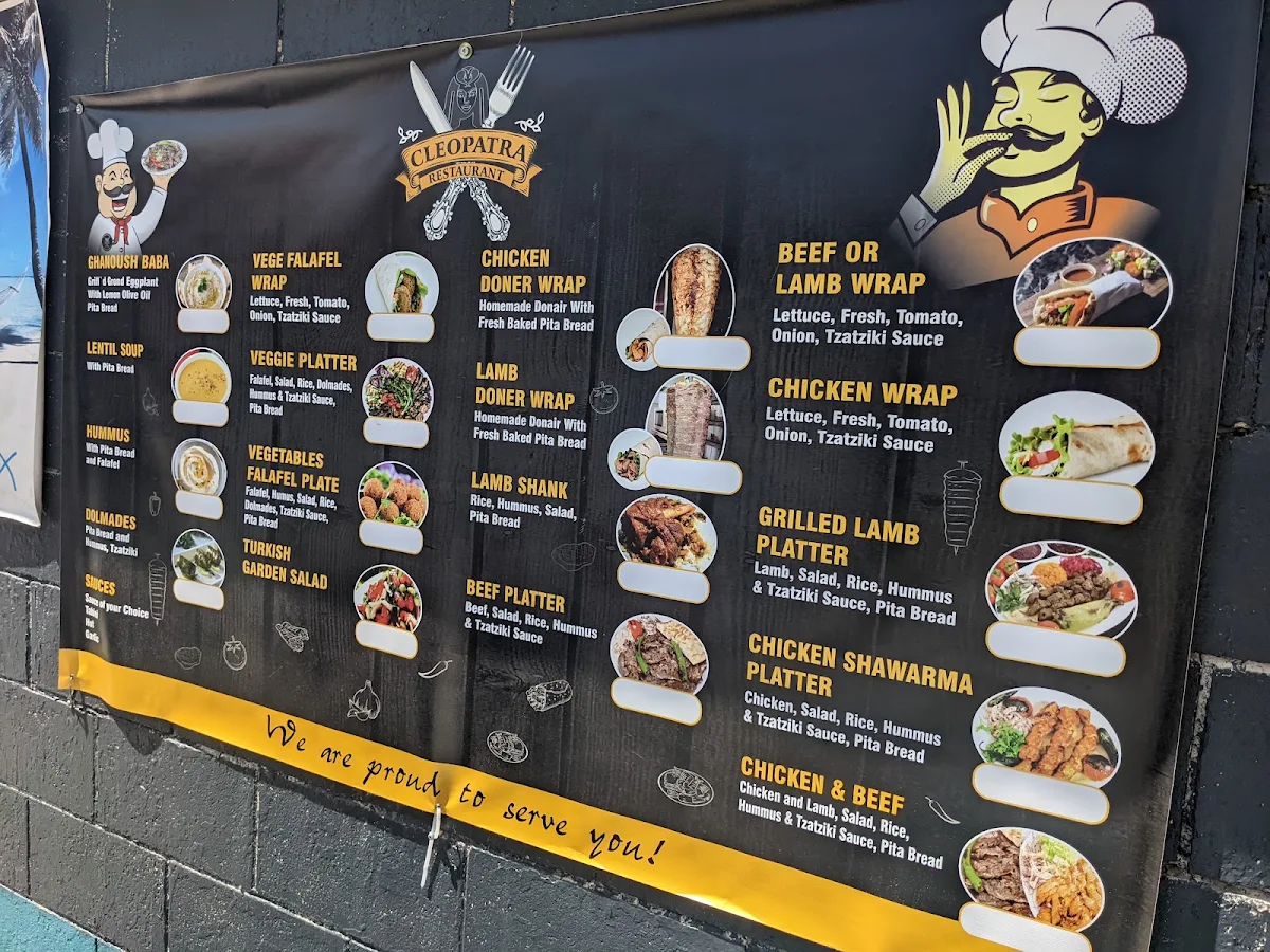 Menu, CLEOPATRA RESTAURANT