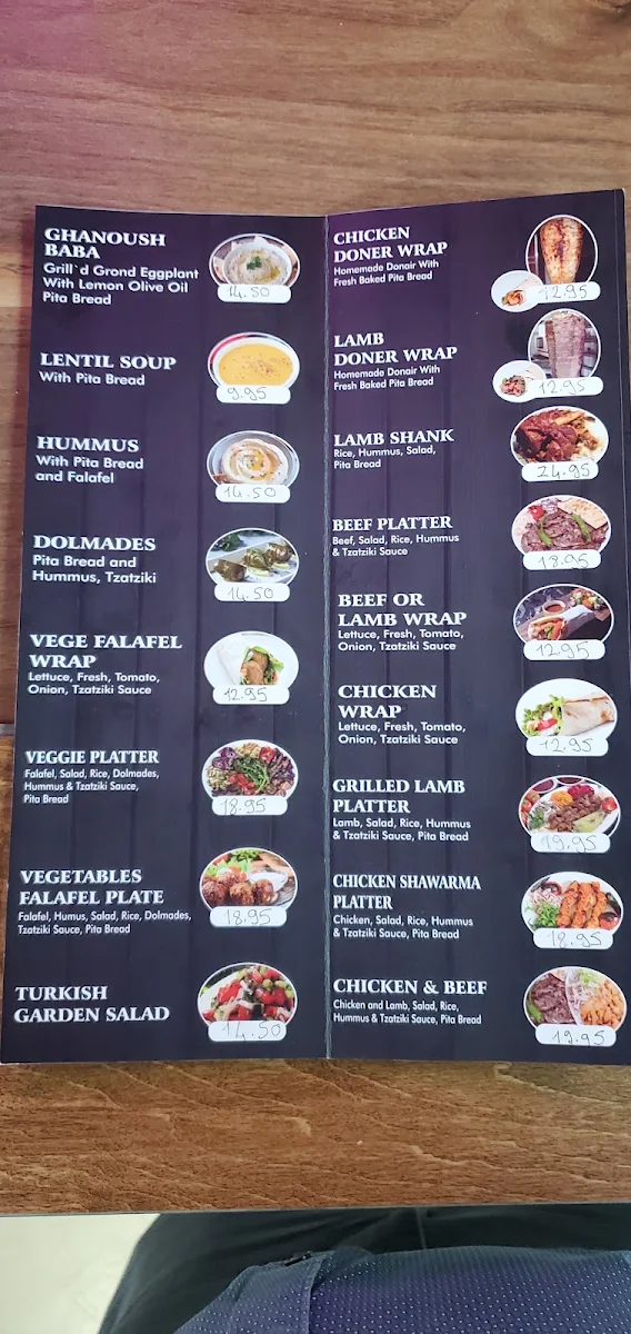 Menu, CLEOPATRA RESTAURANT