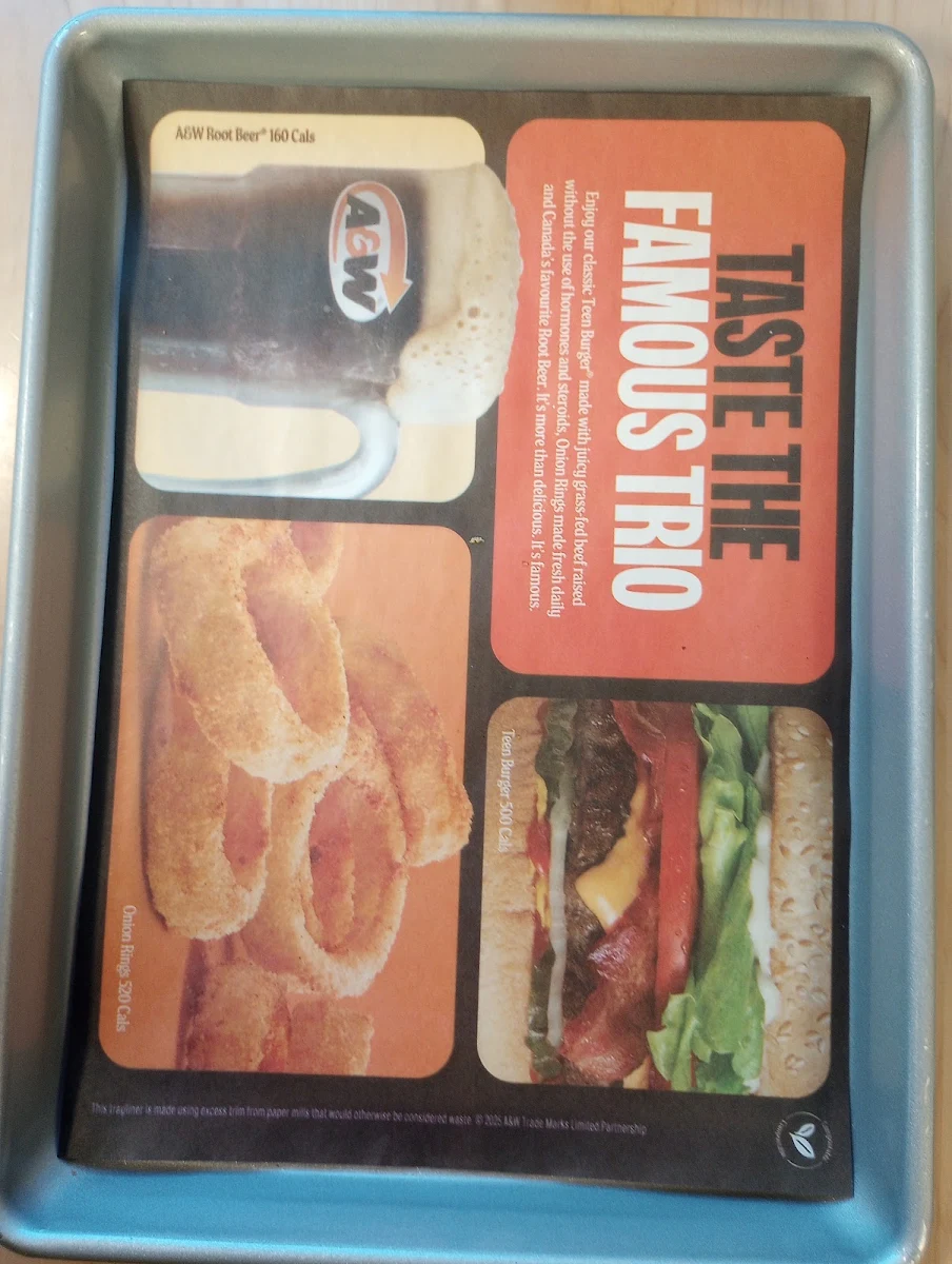 Menu, A&W Canada