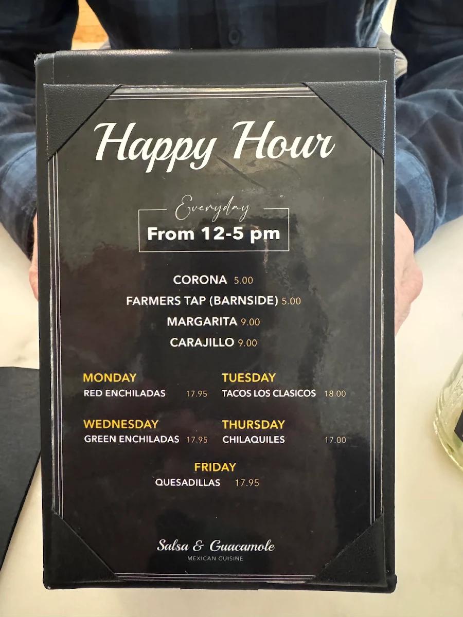 Menu, Salsa & Guacamole