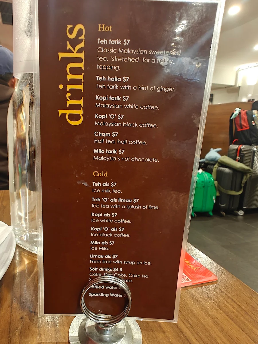 Menu, Mamak Haymarket