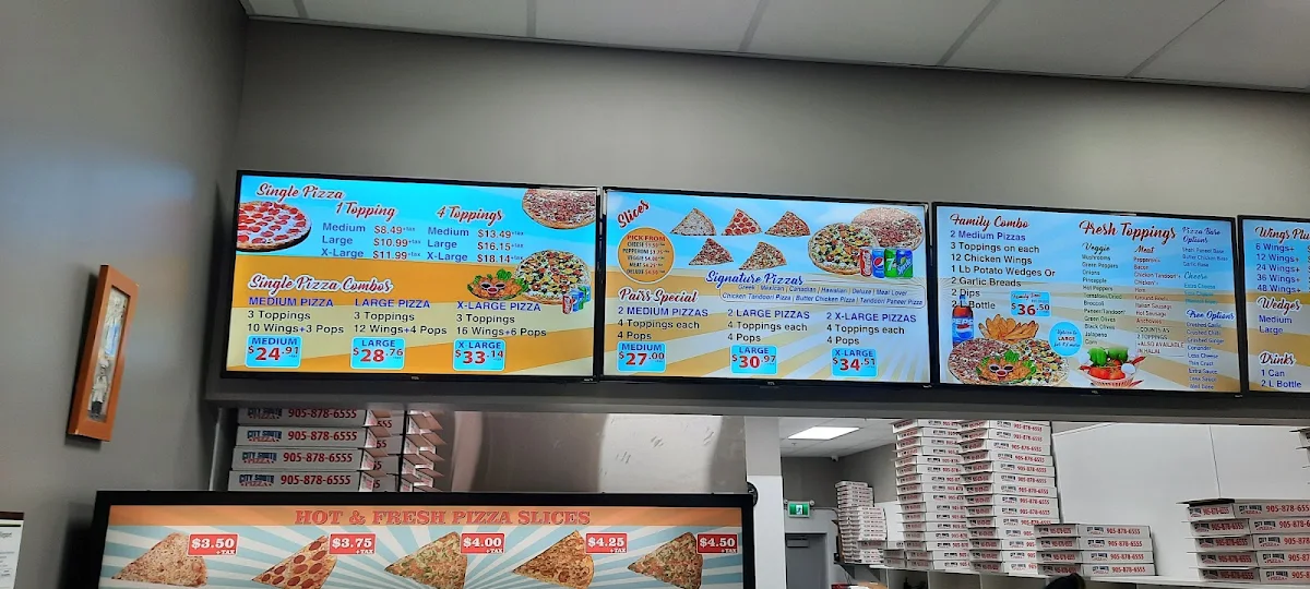 Menu, City South Pizza Milton