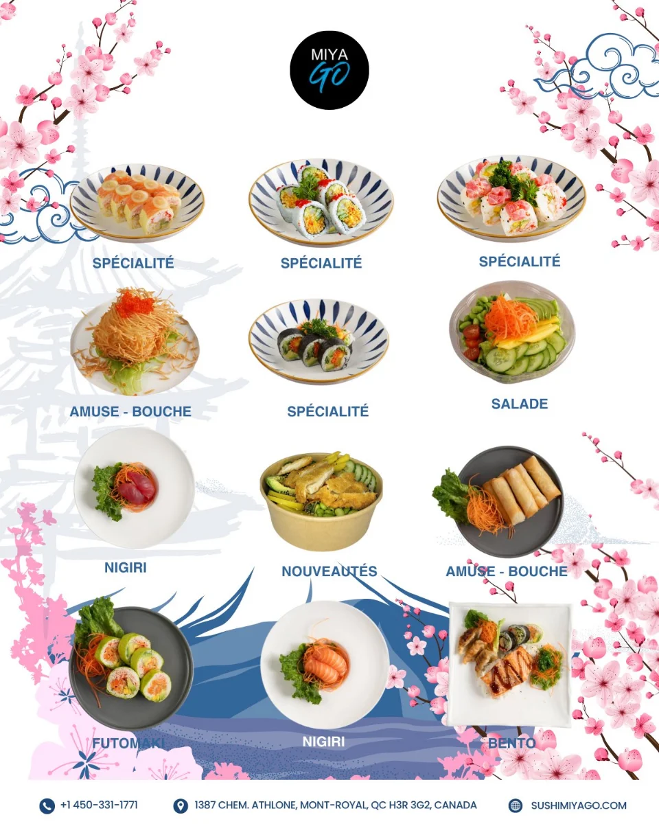 Menu, Sushi MiyaGo