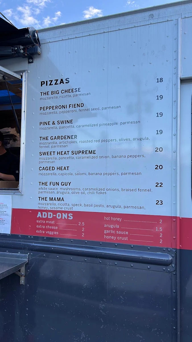 Menu, Mama Said Pizza Co.