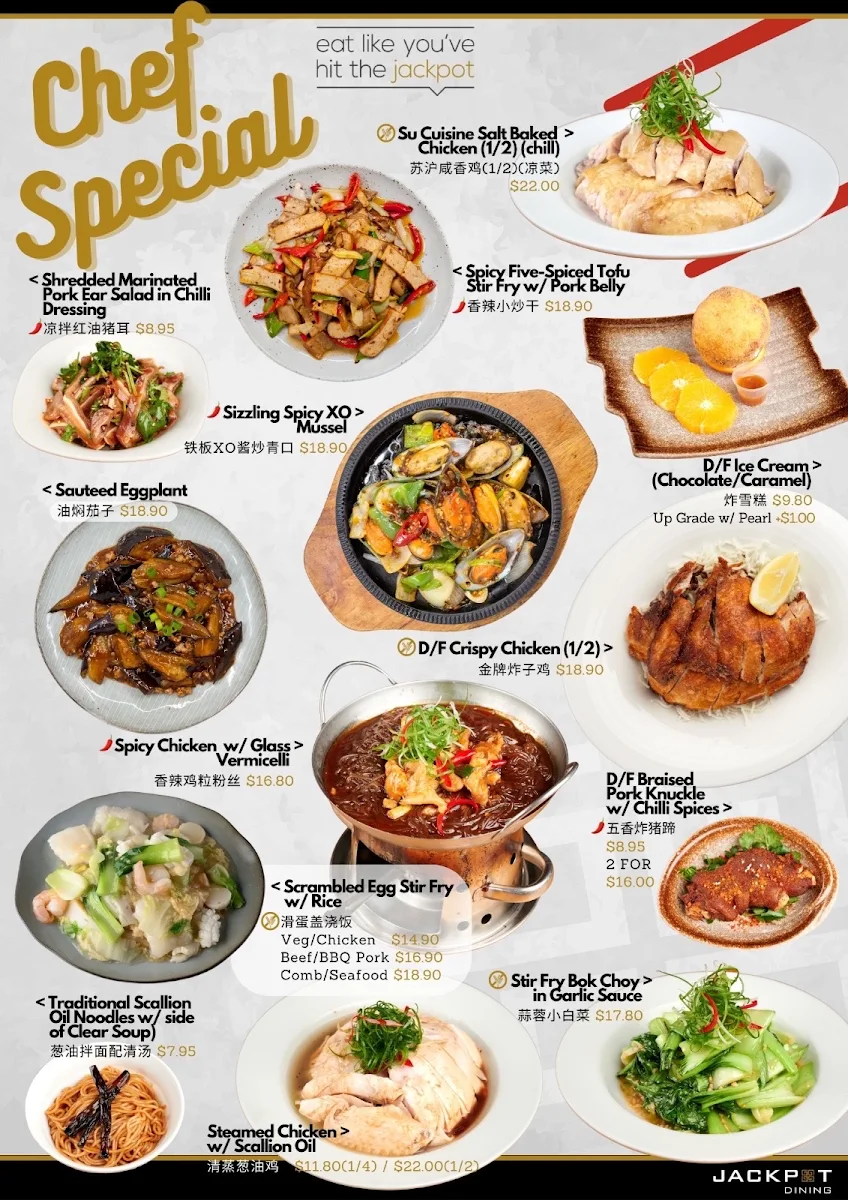 Menu, Jackpot Dining