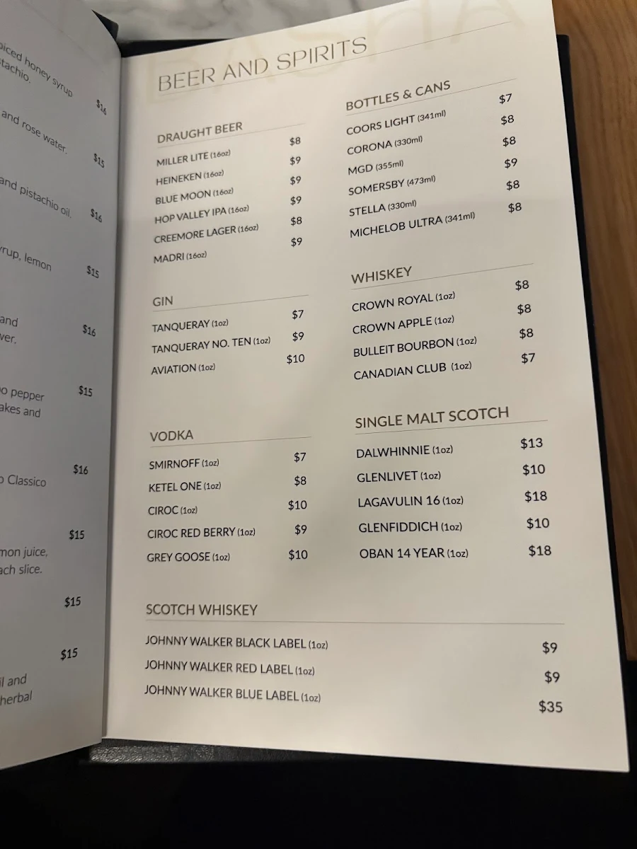 Menu, Basha Lebanese Restobar
