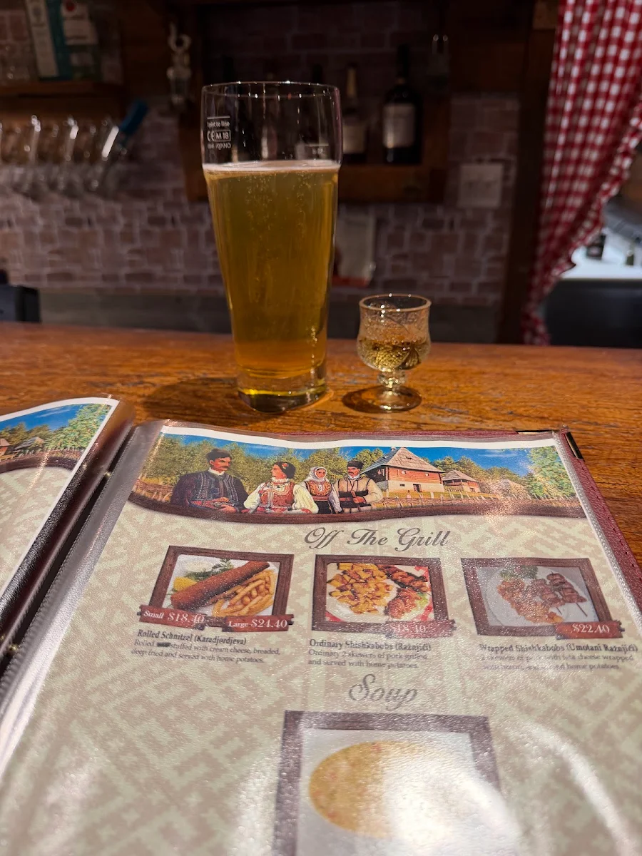Menu, Etno Bar & Grill