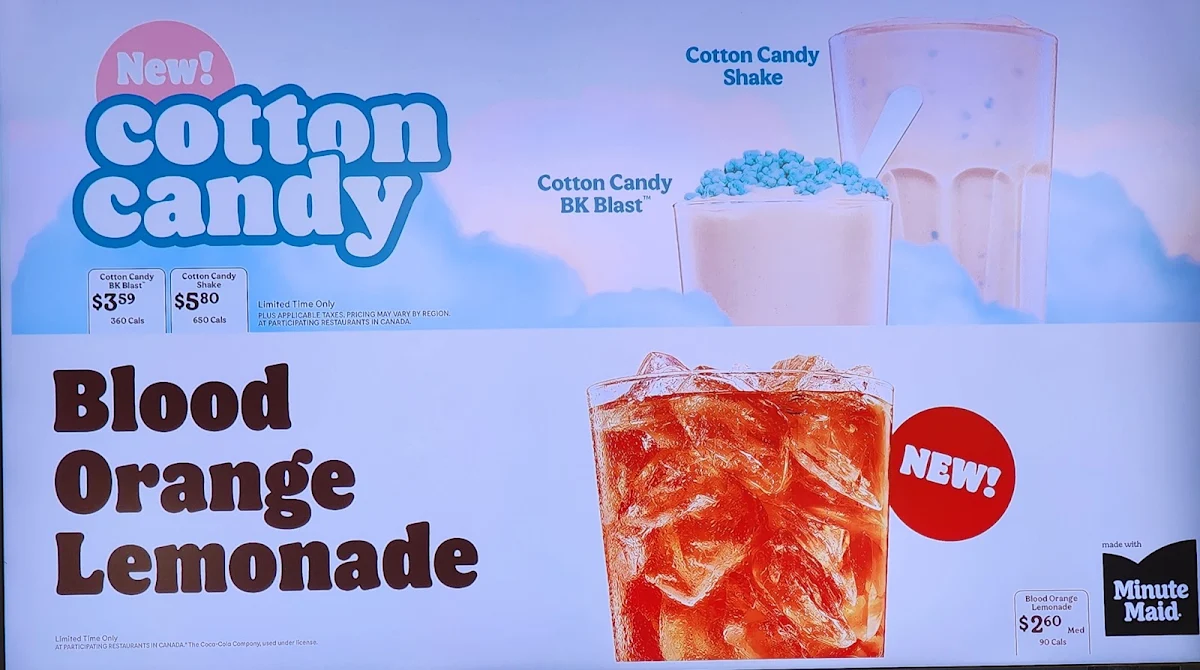 Menu, Burger King