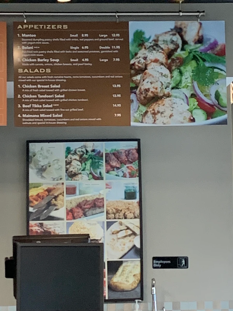 Menu, Maimana Naan and Kabab