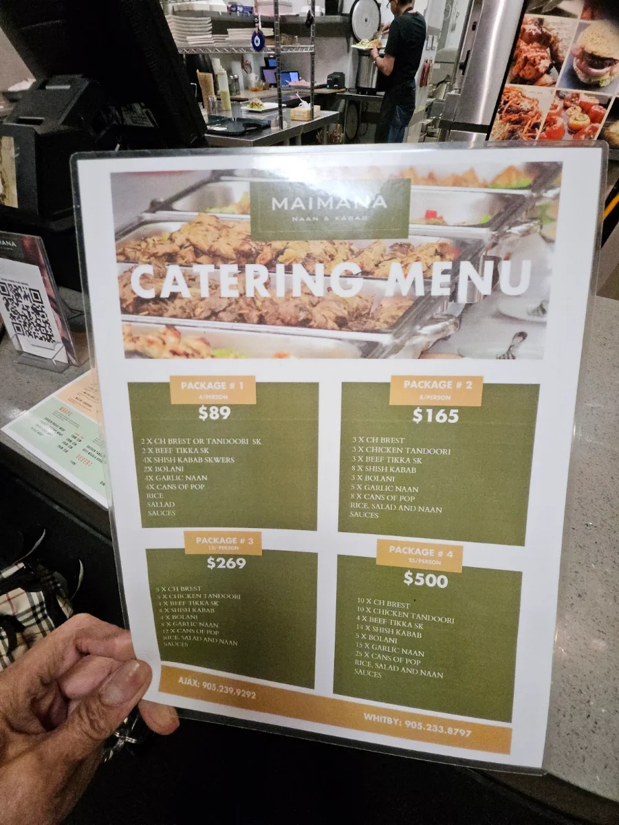 Menu, Maimana Naan and Kabab