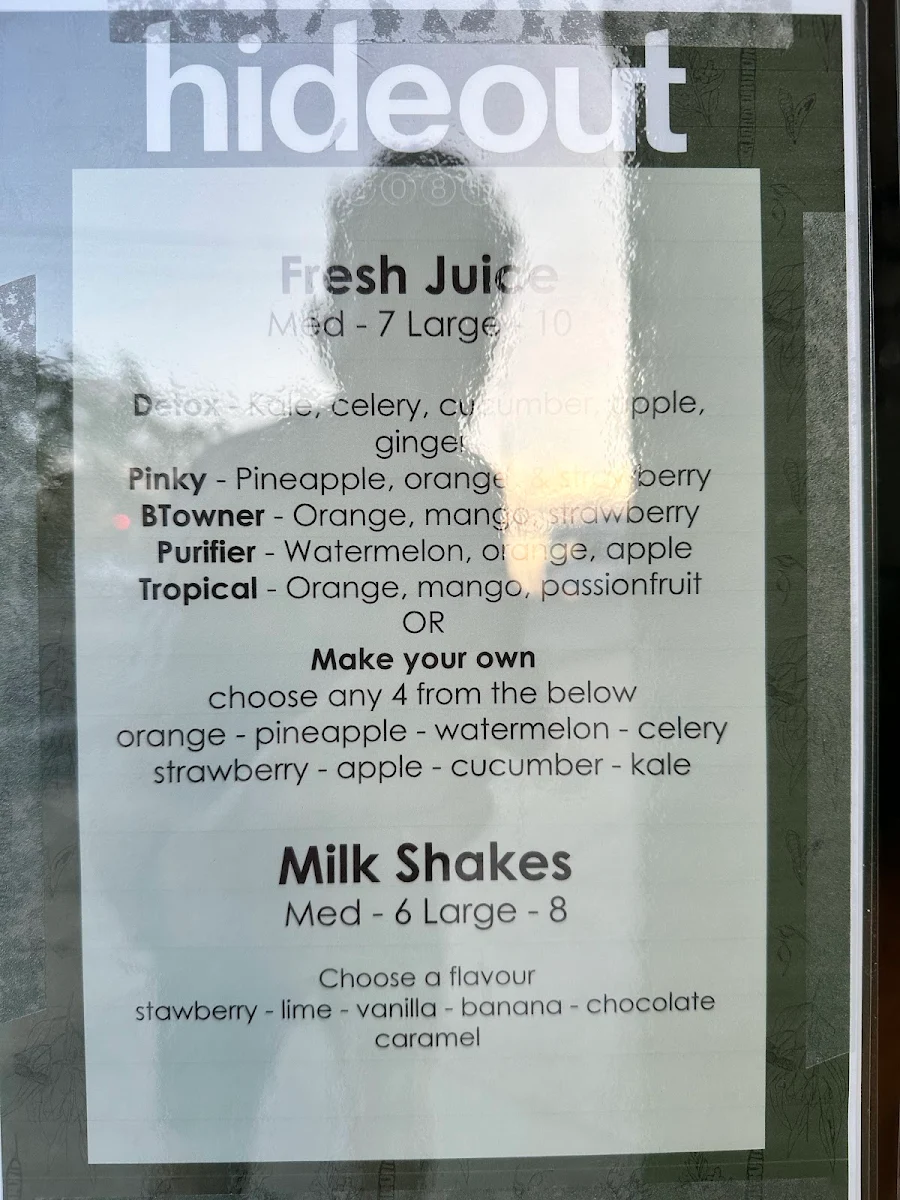 Menu, Hideout 2081