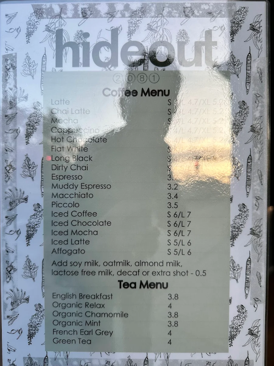 Menu, Hideout 2081