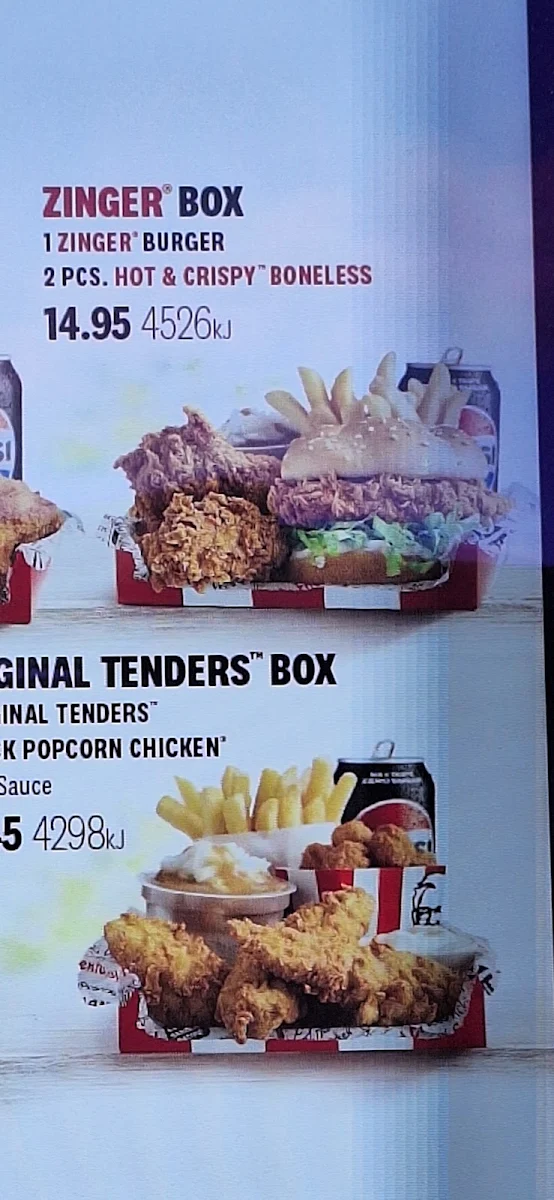 Menu, Red Rooster Prestons