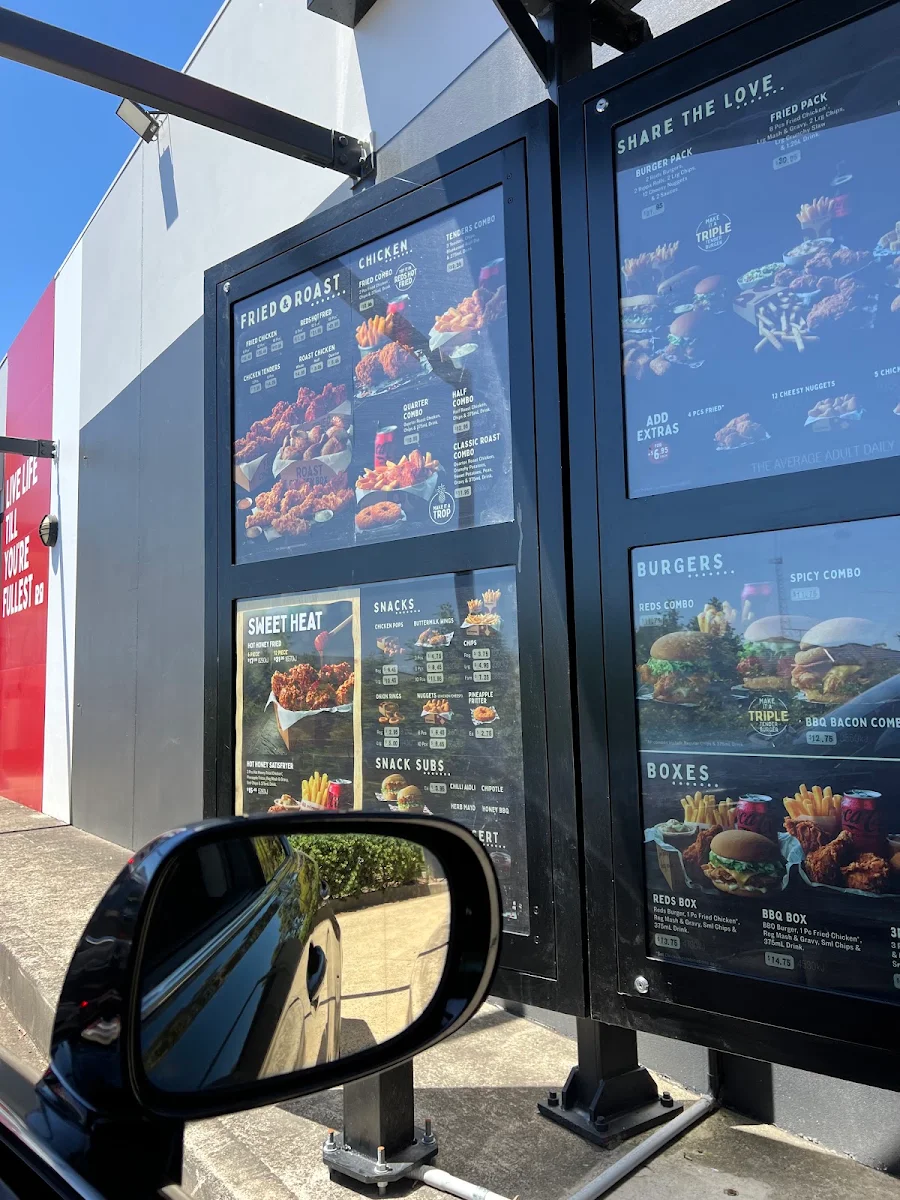 Menu, Red Rooster Prestons