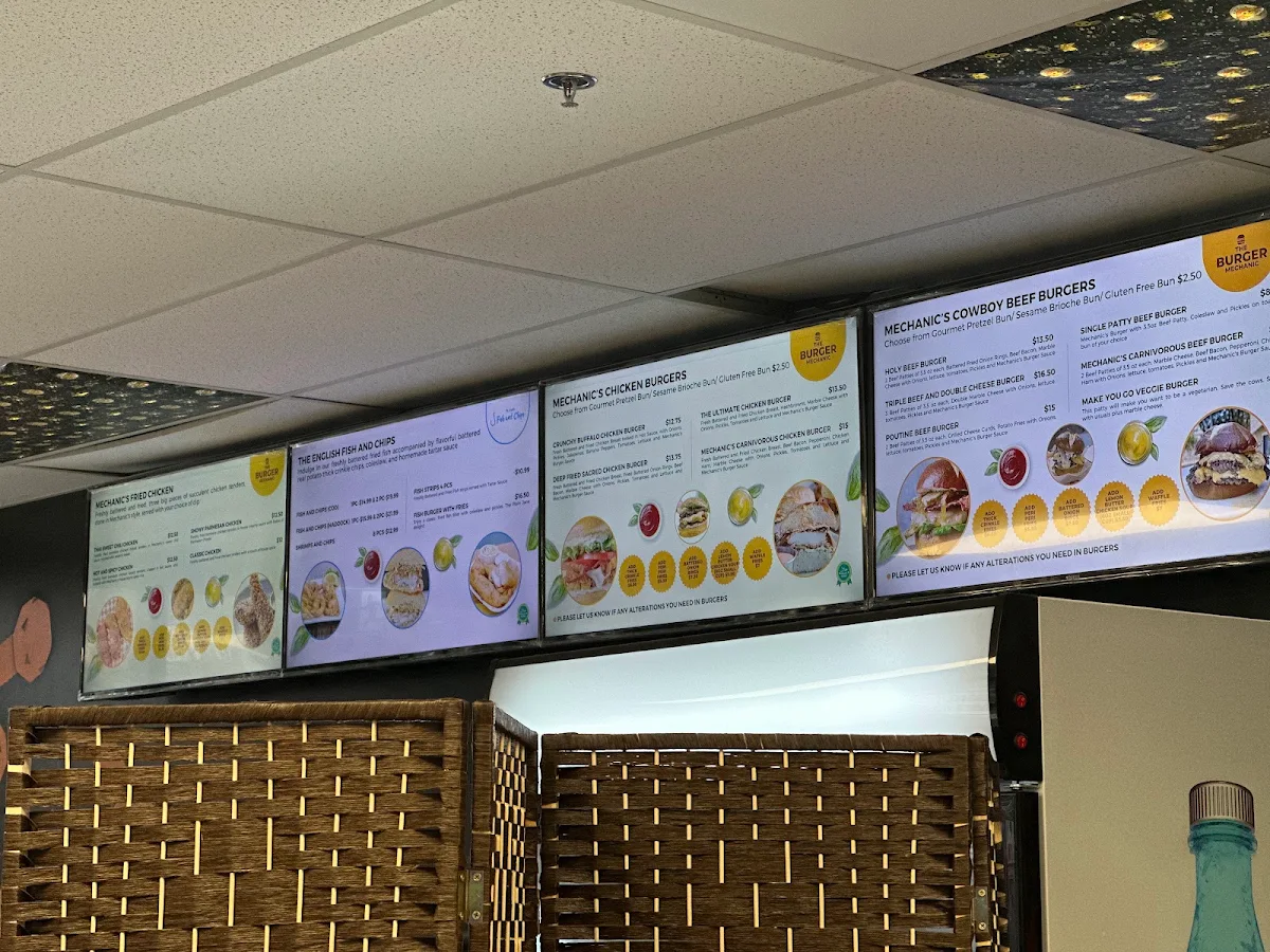 Menu, The Burger Mechanic - The English Fish and Chips Shop