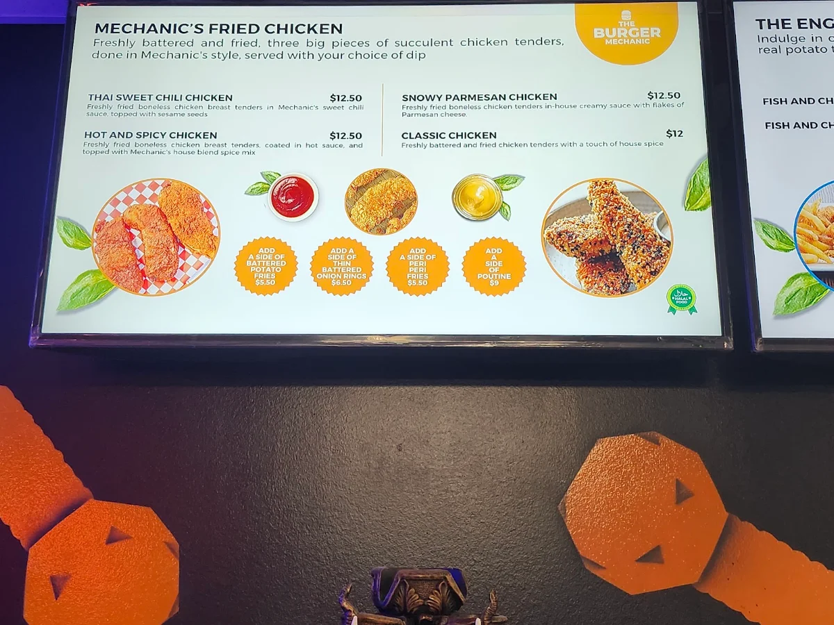 Menu, The Burger Mechanic - The English Fish and Chips Shop