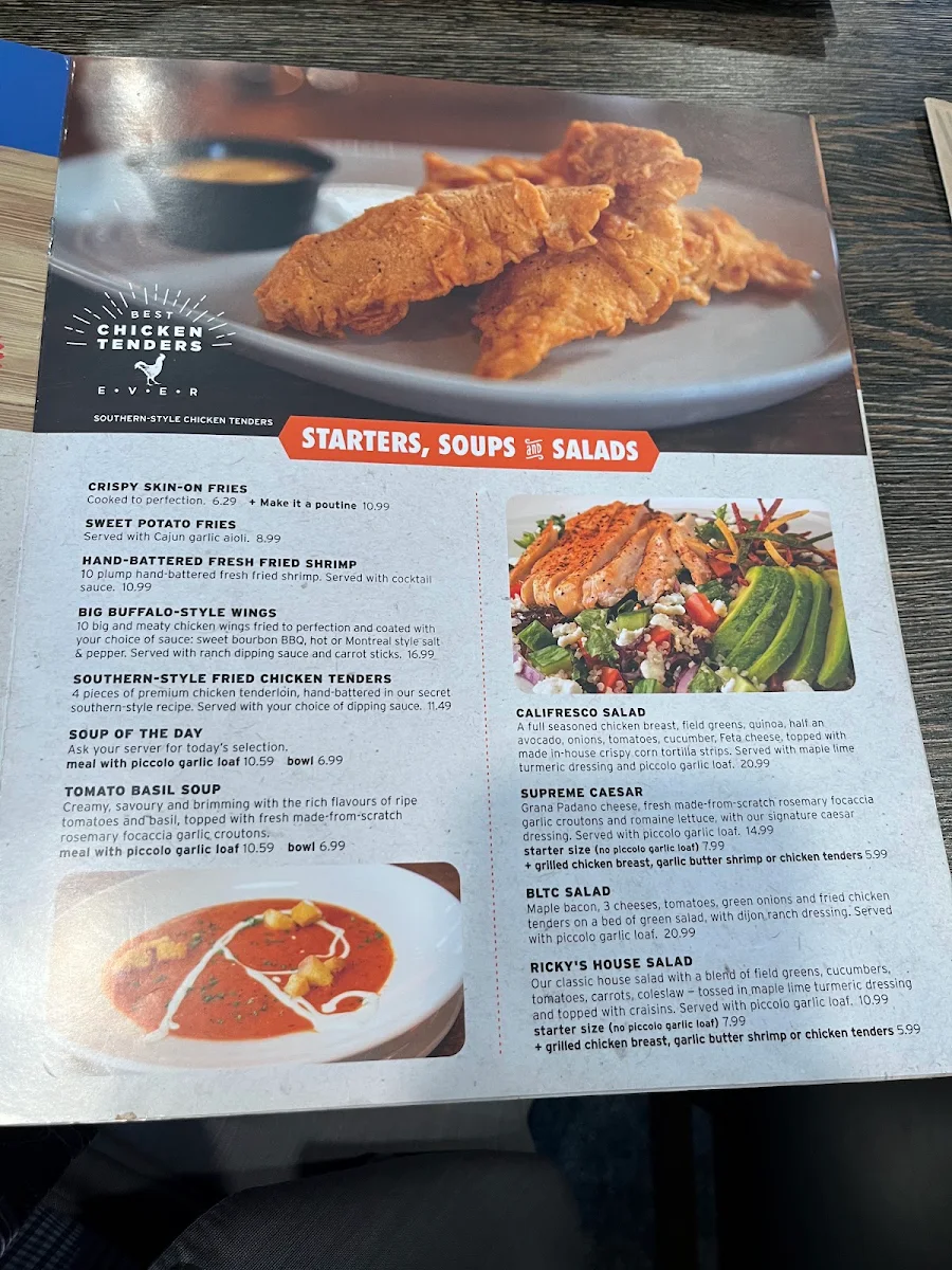Menu, Ricky's All Day Grill - 130th Ave