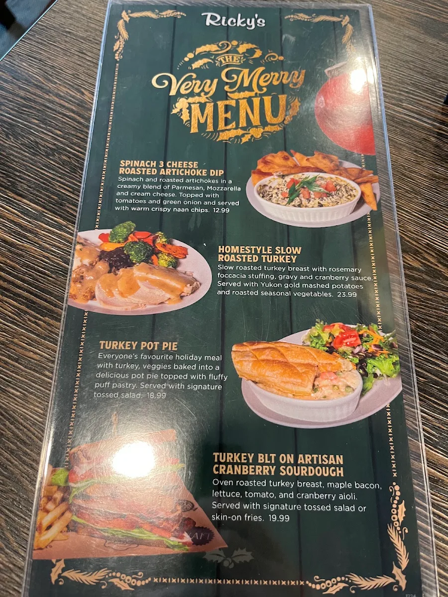 Menu, Ricky's All Day Grill - 130th Ave