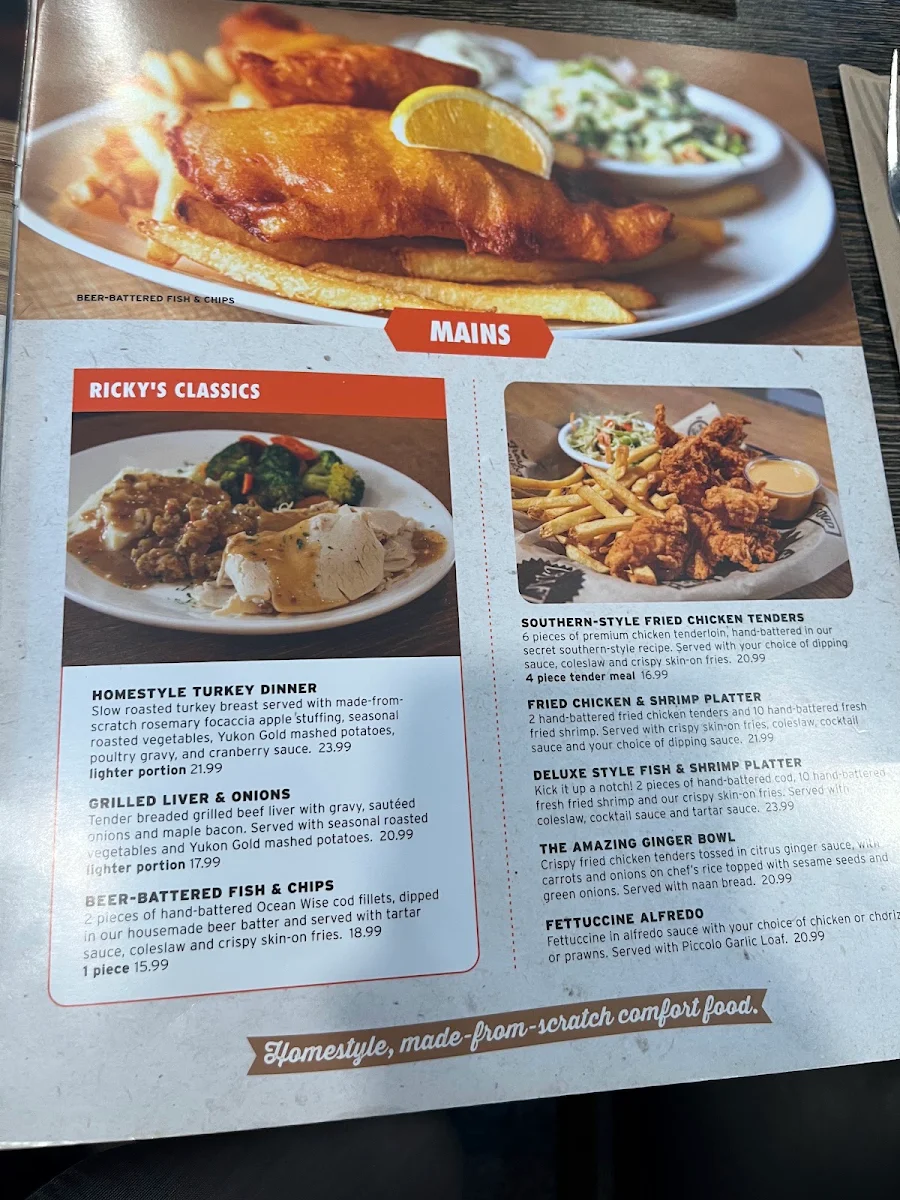 Menu, Ricky's All Day Grill - 130th Ave