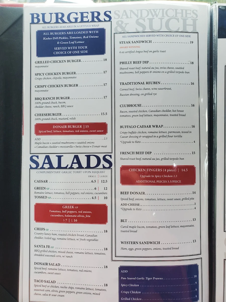 Menu, Pauls Pizza Airdrie