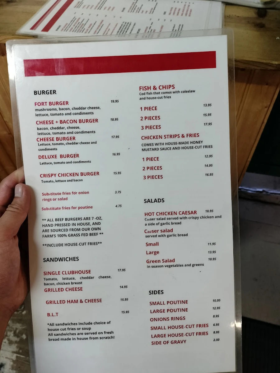 Menu, Fort Alexandria Cafe & Fruit Stand