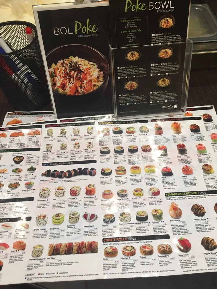 Menu, Sushi Shop Ste-Catherine-de-la-Jacques Cartier