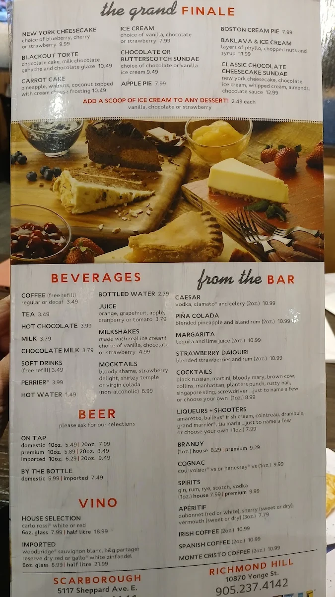 Menu, Markham Station Restaurant Richmond Hill